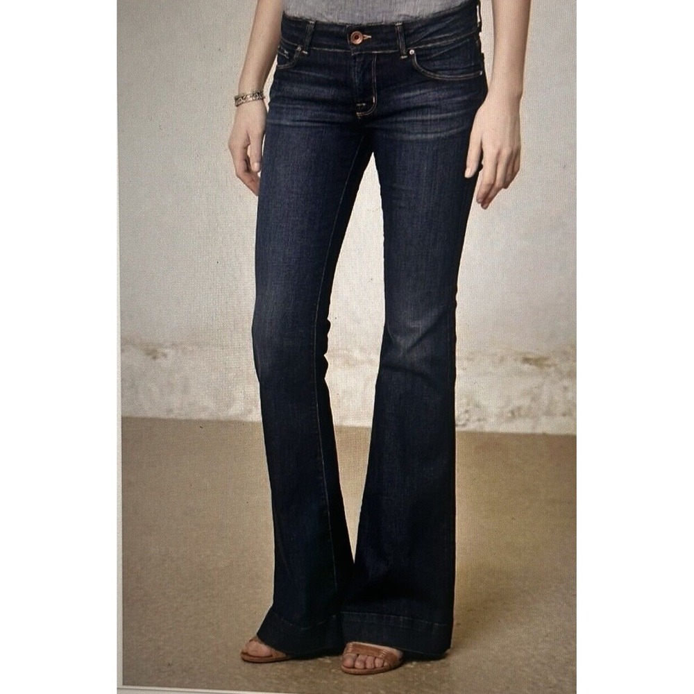J Brand 722 DKV Bell Bottom Jeans Dark Wash‎ Blue Low Rise Flare 25 USA Made